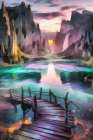 Lake Fantasy III Art Print