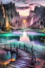 Lake Fantasy VII Art Print