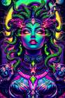 Medusa Pop Art V Art Print