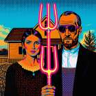 American Gothic Pop Art IV Art Print