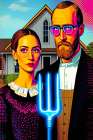 American Gothic Pop Art XV Art Print