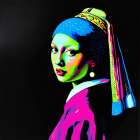 Girl with a Pearl Earring Pop Art II Art Print
