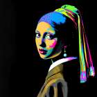 Girl with a Pearl Earring Pop Art IV Art Print