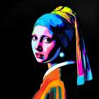 Girl with a Pearl Earring Pop Art VI Art Print