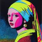 Girl with a Pearl Earring Pop Art IX Art Print