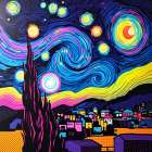 Starry Night Pop Art II Art Print