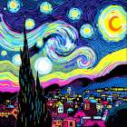 Starry Night Pop Art IV Art Print