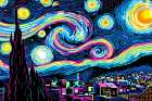 Starry Night Pop Art VI Art Print