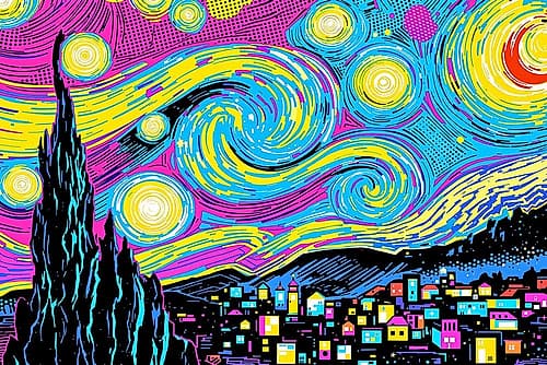 Starry Night Pop Art VIII Art Print by Vanessa Knight