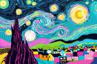 Starry Night Pop Art X Art Print