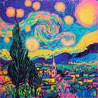 Starry Night Pop Art XI Art Print