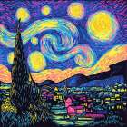 Starry Night Pop Art XII Art Print