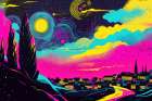 Starry Night Pop Art XIV Art Print