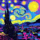 Starry Night Pop Art XVII Art Print