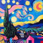 Starry Night Pop Art XVIII Art Print