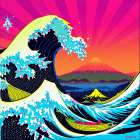The Great Wave Pop Art I Art Print
