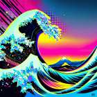 The Great Wave Pop Art III Art Print
