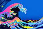The Great Wave Pop Art V Art Print