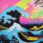 The Great Wave Pop Art XVI Art Print