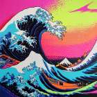 The Great Wave Pop Art XVIII Art Print