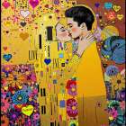 The Kiss Pop Art IV Art Print