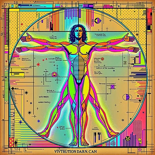 Vitruvian Man Pop Art II Art Print by Vanessa Knight