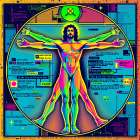 Vitruvian Man Pop Art III Art Print