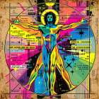 Vitruvian Man Pop Art X Art Print