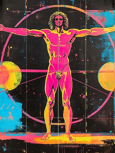 Vitruvian Man Pop Art XV Art Print by Vanessa Knight