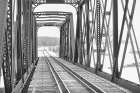 Iron Truss Bridge Black and White Art Print