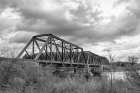 Railway Truss Bridge Black and White Art Print