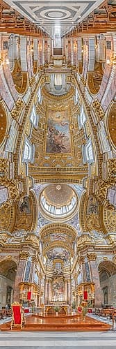 Vertical Churches, Basilica dei Santi Ambrogio e Carlo al Corso in Rome, Italy Art Print