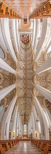 Vertical Churches, Frauenkirche, or Cathedral of Our Lady in Munich, Germany European Print