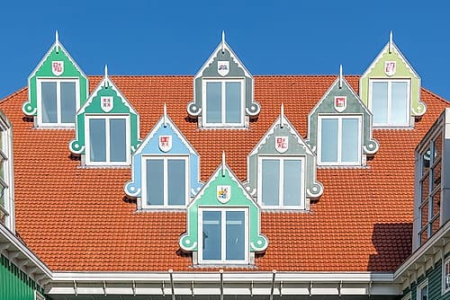 Zaandam Gabled Rooftop Windows Art Print