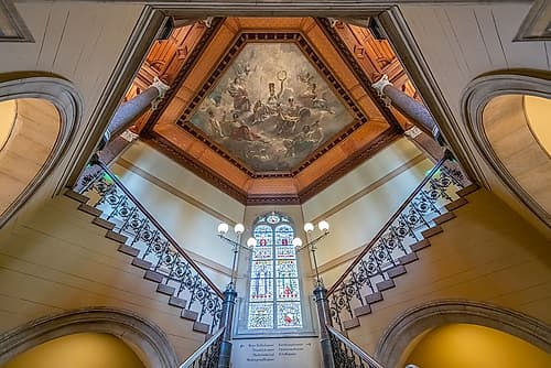 Netherlands Museum Staircase and Painted Dome Art Print by Richard Silver