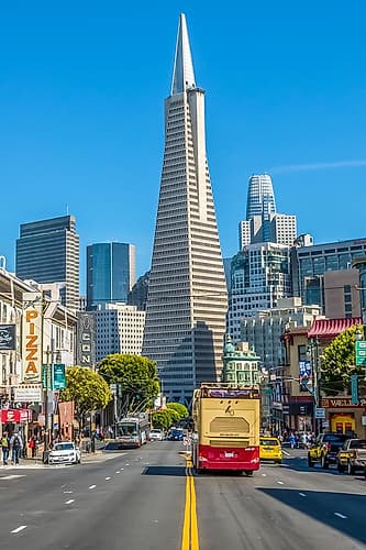 Transamerica Pyramid Street View Art Print