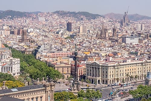 Barcelona Aerial Toward Sagrada Familia Art Print