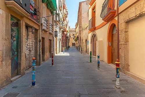 Old Town Street in Coastal Spain Art Print