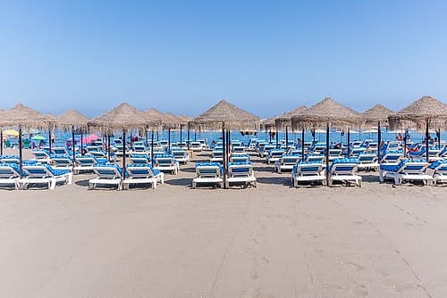 Spanish Beach Loungers I Art Print