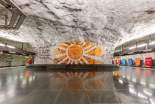 Tekniska Hogskolan Metro Station Art Print by Richard Silver