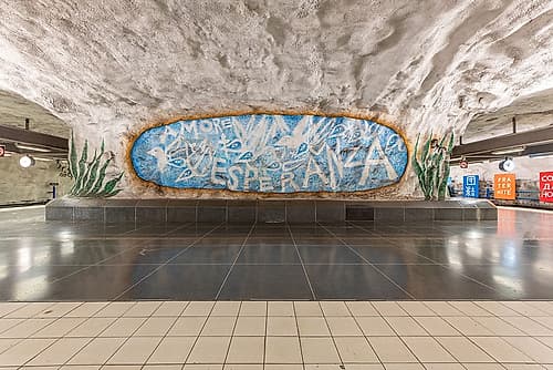 Stockholm Metro Station Mural Surreal Print