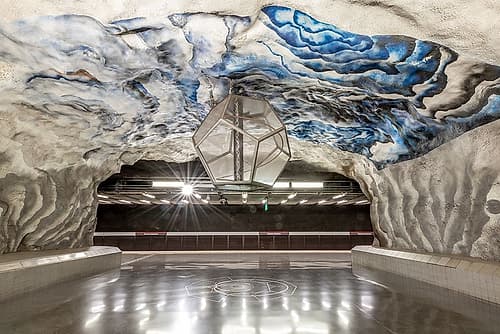 Stockholm Metro Abstract Cave Art Art Print