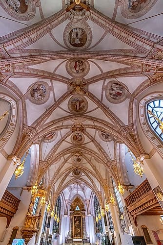 Stockholm Church Vaulted Ceiling Art Print by Richard Silver