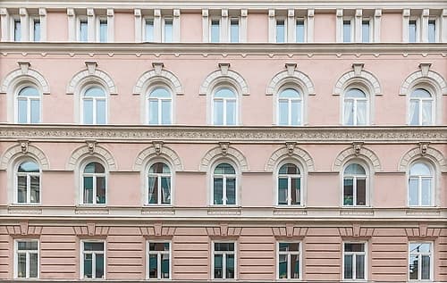 Stockholm Pink Facade Symmetry Art Print