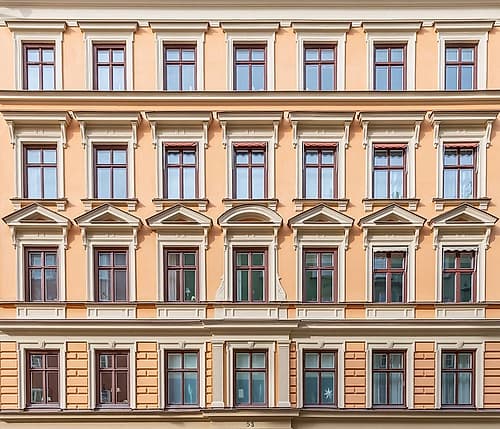 Stockholm Apricot Facade Symmetry Art Print