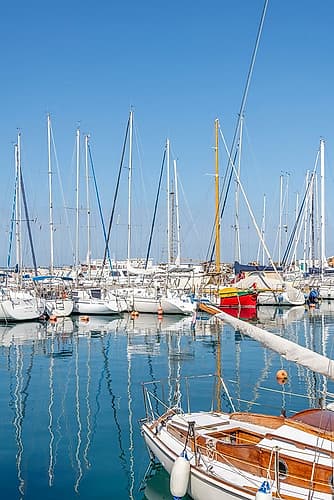 Marina with Sailboats I Art Print