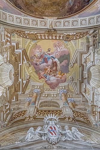 Florence Church Fresco with Crest Art Print by Richard Silver