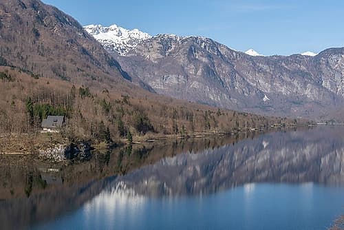 Lake Bohinj Boathouses II Art Print