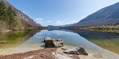 Lake Bohinj Boulders Shoreline Art Print