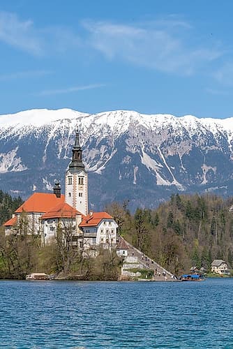 Bled Island Church Close View Art Print